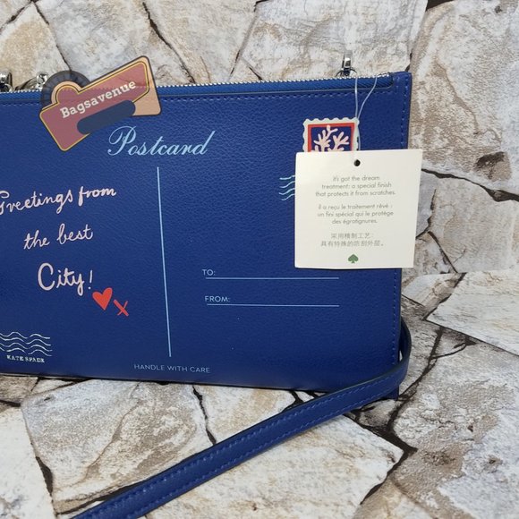 Bon Voyage Off The Grid Postcard Letter Crossbody Bag Novelty Purse Kate Spade - Picture 8 of 11